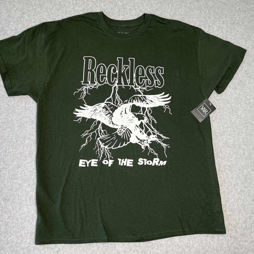 Young & Reckless Men's Shirt Eye Of The Storm Short Sleeve Tee XL Y&R Green New!